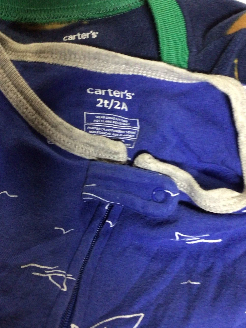 Carter's Navy Dinosaur Zip Front Footed One-Piece lot of 5 carters onesies